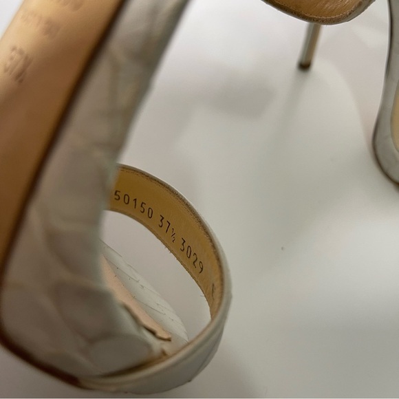 Giuseppe Zanotti Women’s White Croc-Embossed High Heel summer Sandals Size 37.5 - Picture 8 of 10